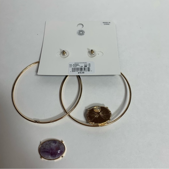 Junk jewelry. Pair of earrings but one has broken stone. - Picture 5 of 5